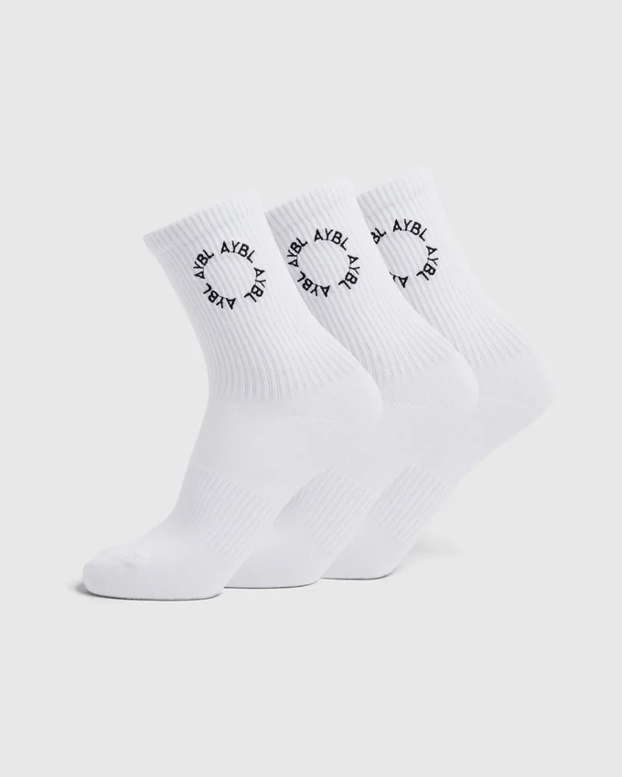 Everyday Embroidered Crew Socks (3 Pack)