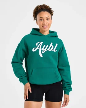 Script Embroidered Oversized Hoodie