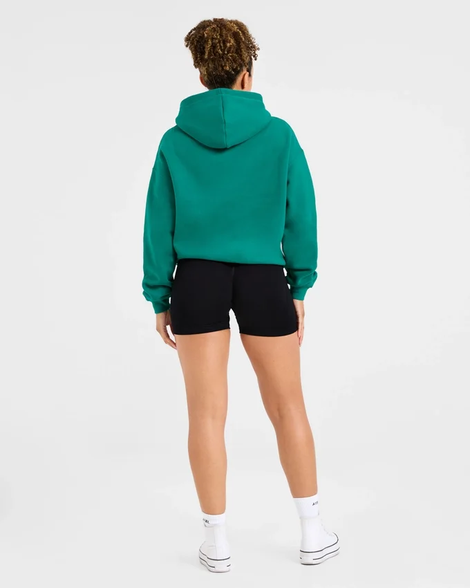 Script Embroidered Oversized Hoodie