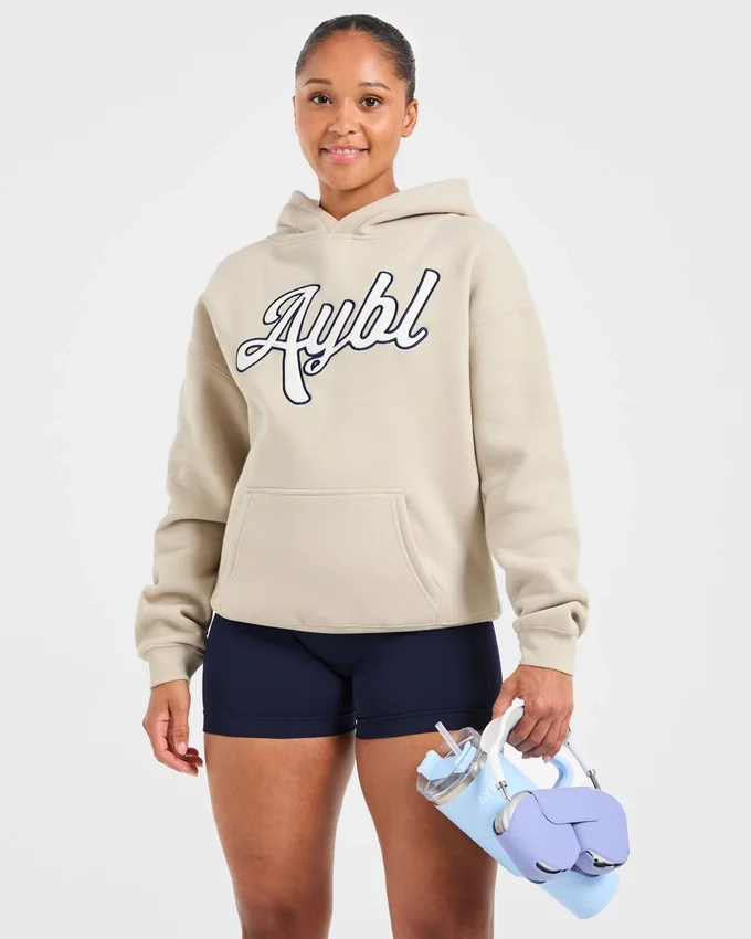 Script Embroidered Oversized Hoodie
