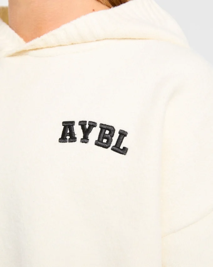 Varsity Minimal Logo Oversized Knitted Hoodie